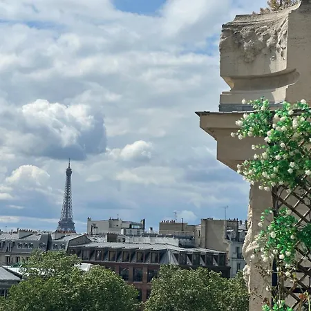 Eiffel Tower View Arc Triomphe Champs Elysees Area * Paris