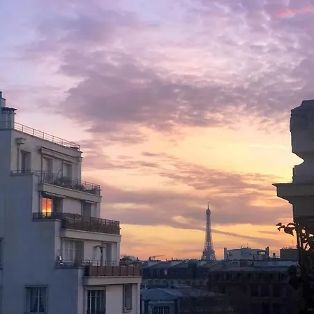 Eiffel Tower View Arc Triomphe Champs Elysees Area *